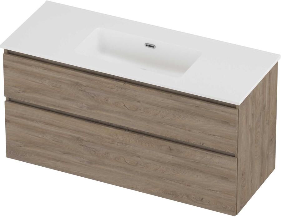 Proline Tribute Badmeubelset Porselein Elegant Enkel 120x46x62 cm Mat White Raw Oak