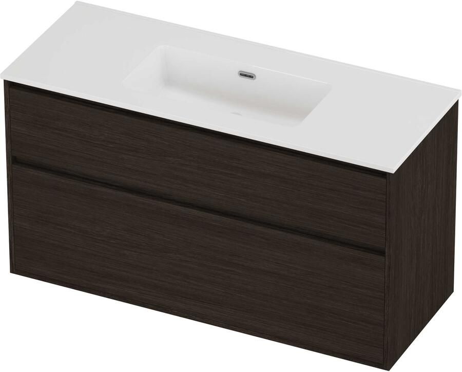 Proline Tribute Badmeubelset Porselein Elegant Enkel 120x46x67 cm Glans Wit Mokka Oak