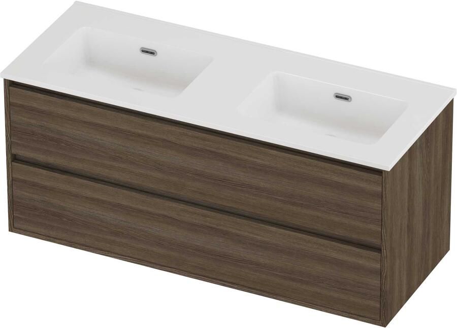 Proline Tribute Badmeubelset Porselein Elegant Greeploos 120x46x54 cm Glans Wit Vital Oak