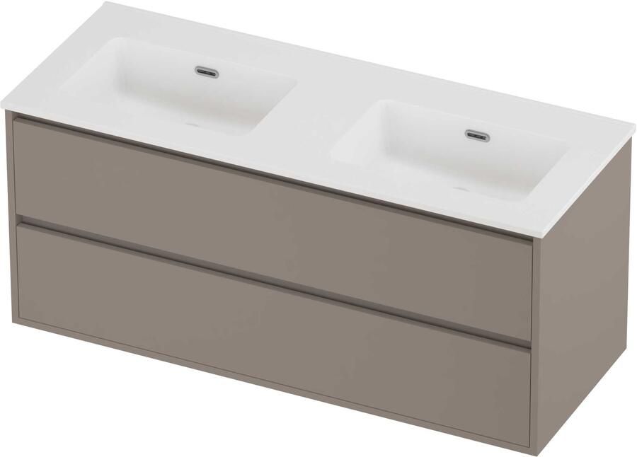Proline Tribute Badmeubelset Porselein Elegant Greeploos 120x46x54 cm Mat White Clay Beige