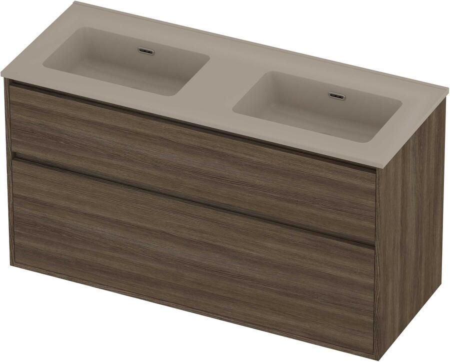 Proline Tribute Badmeubelset Porselein Elegant Greeploos 120x46x67 cm Mat Crème Cotton Vital Oak