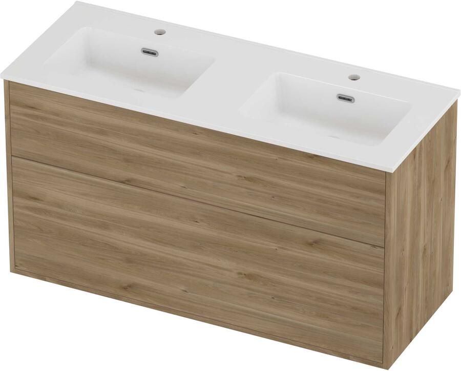 Proline Tribute Badmeubelset Porselein Elegant In Kader 120x46x67 cm Glans Wit Cider Oak