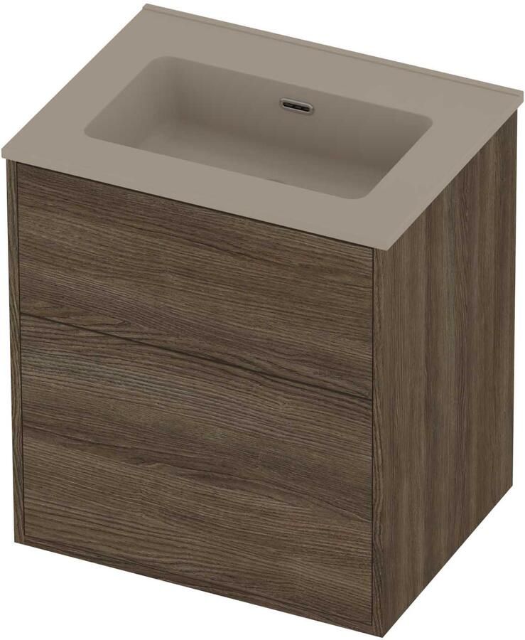 Proline Tribute Badmeubelset Porselein Elegant In Kader 60x46x67 cm Mat Crème Cotton Vital Oak