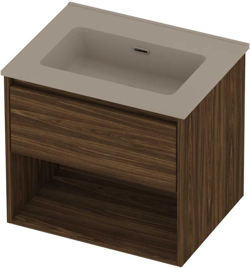 Proline Tribute Badmeubelset Porselein Elegant Schap 60x46x54 cm Mat Crème Cotton Cabana Oak
