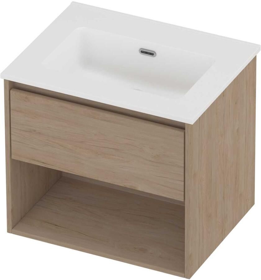 Proline Tribute Badmeubelset Porselein Elegant Schap 60x46x54 cm Mat White Ideal Oak