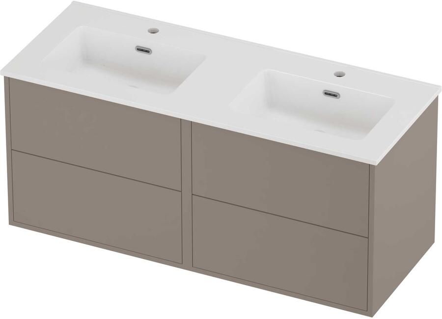 Proline Tribute Badmeubelset Porselein Elegant Symmetrisch 120x46x54 cm Glans Wit Clay Beige