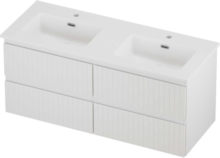 Proline Tribute Badmeubelset Porselein Elegant Symmetrisch 120x46x54 cm Mat White Mat Wit