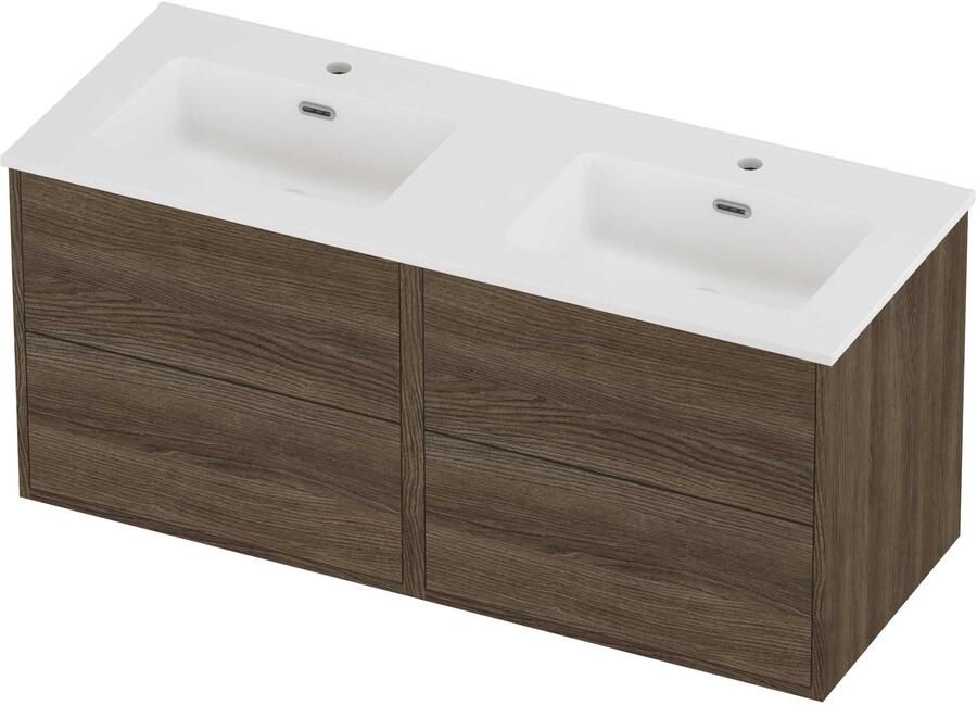 Proline Tribute Badmeubelset Porselein Elegant Symmetrisch 120x46x54 cm Mat White Vital Oak