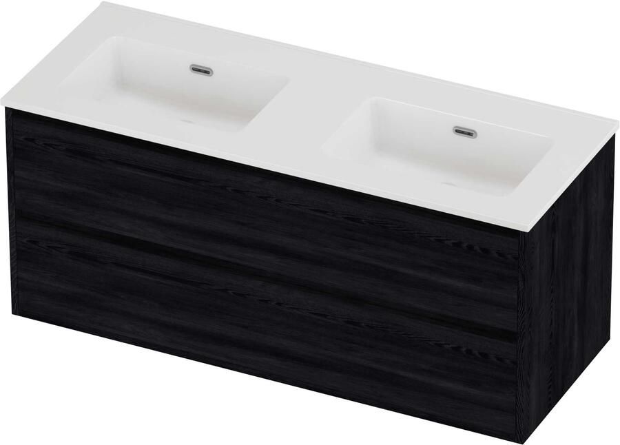 Proline Tribute Badmeubelset Porselein Elegant Zonder Gat 120x46x54 cm Glans Wit Black Oak
