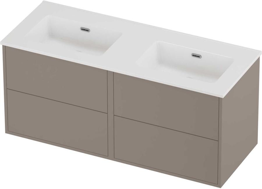 Proline Tribute Badmeubelset Porselein Elegant Zonder Gat 120x46x54 cm Glans Wit Clay Beige