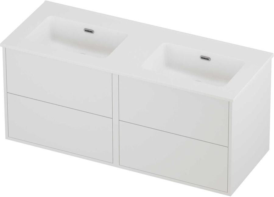 Proline Tribute Badmeubelset Porselein Elegant Zonder Gat 120x46x54 cm Mat Wit Mat White