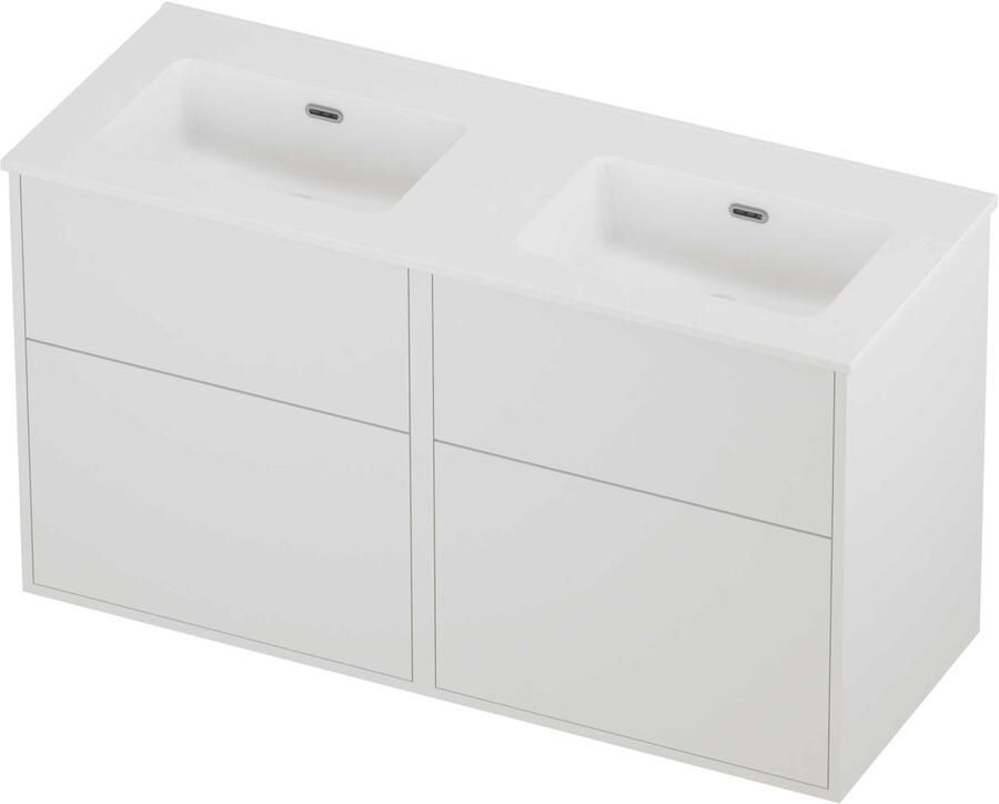 Proline Tribute Badmeubelset Porselein Elegant Zonder Gat 120x46x67 cm Mat Wit Mat White