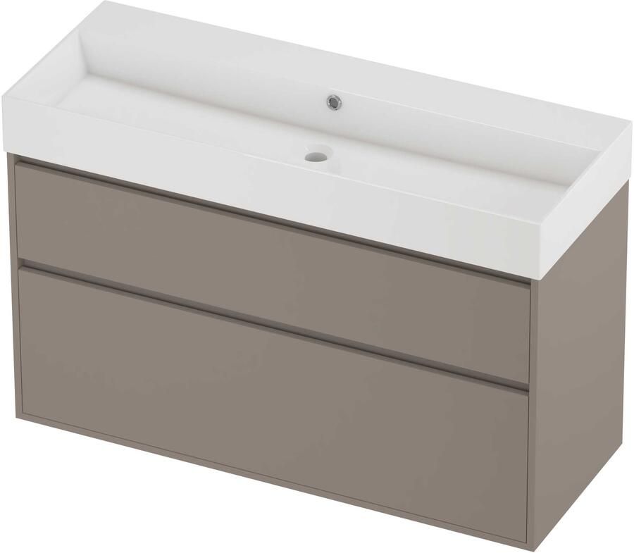 Proline Zara Badmeubelset Porselein Loft 120x46x78 cm Glans Wit Clay Beige