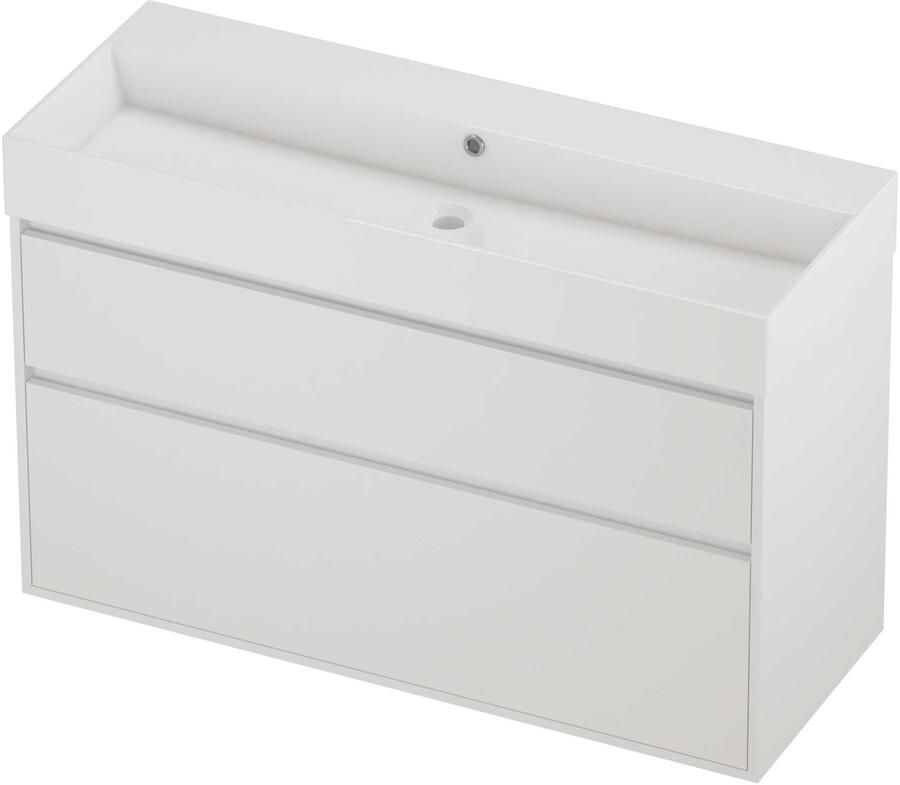Proline Zara Badmeubelset Porselein Loft 120x46x78 cm Glans Wit Mat White