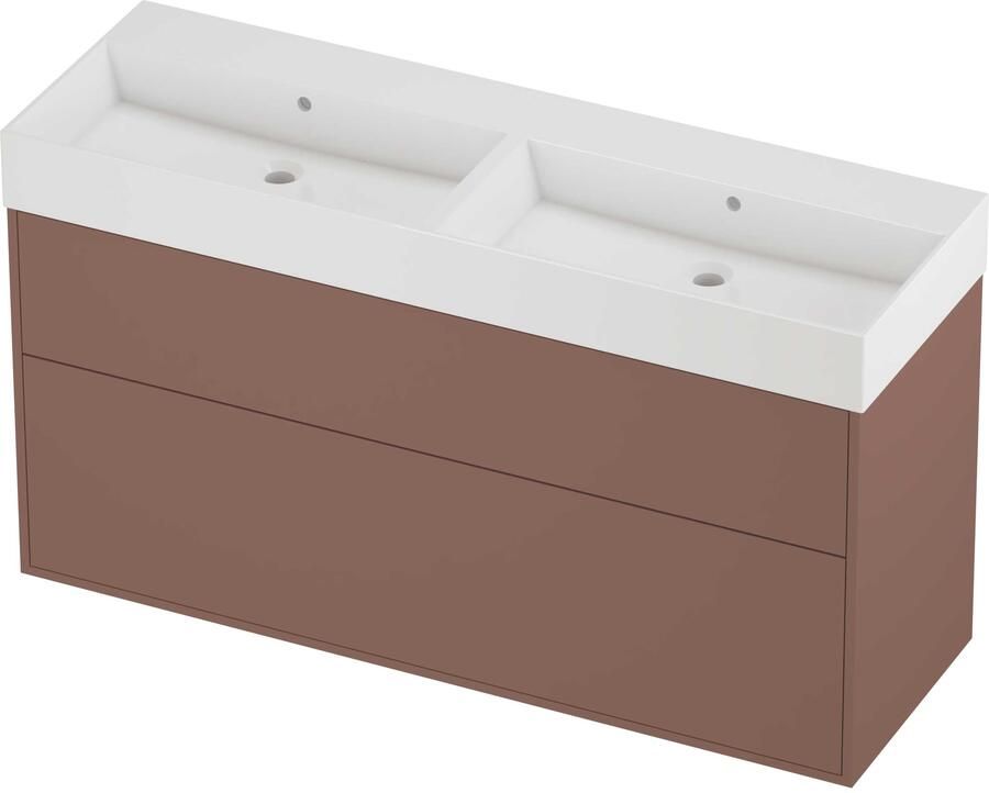 Proline Zara Badmeubelset Porselein Loft Dubbel 140x46x78 cm Glans Wit Beauty Blush