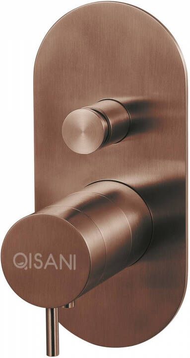 Qisani Flow thermostatische inbouwkraan met inbouwdeel Geborsteld PVD Copper (koper) 25611.05