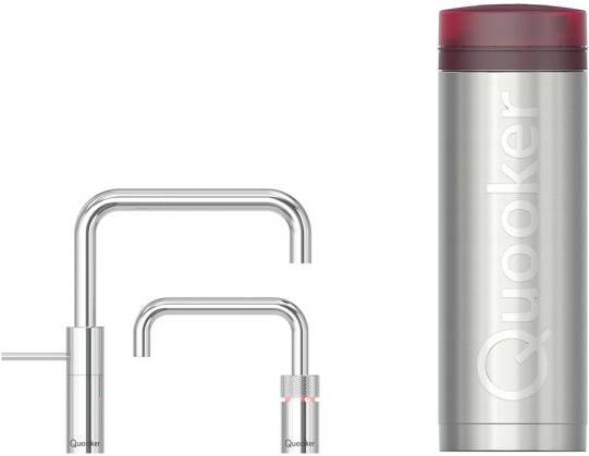 Quooker Nordic Square Twintaps met PRO3 VAQ-E Boiler Chroom