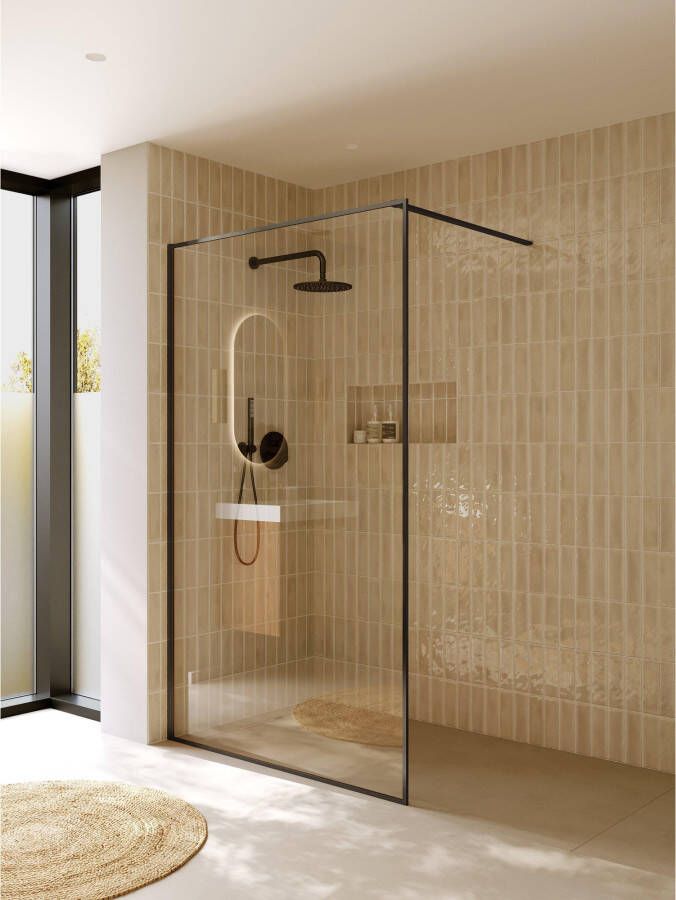 Riho Inloopdouche Define 400 Mat Gunmetal 120x200 cm Incl. Stabilisatiestang