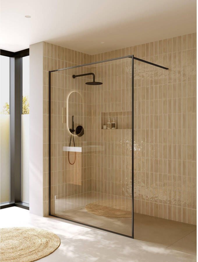 Riho Inloopdouche Define 400 Mat Gunmetal 140x200 cm Incl. Stabilisatiestang