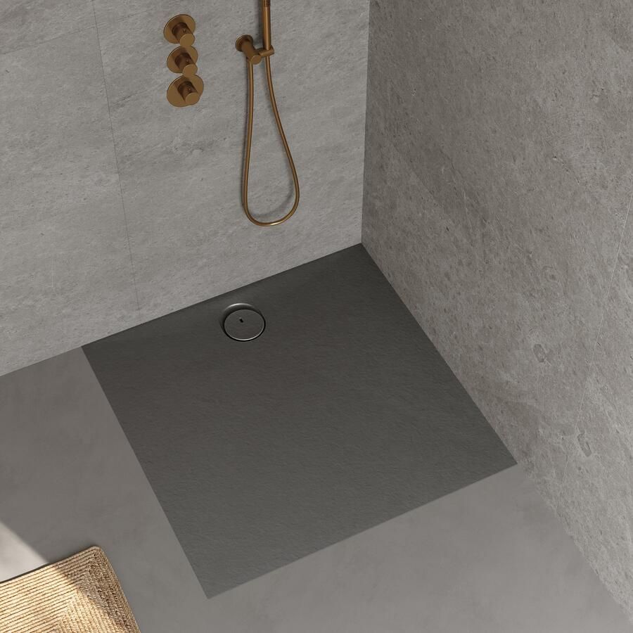 RIHO Douchebak NUVIA Purite 100x100x3 cm mat stone grey