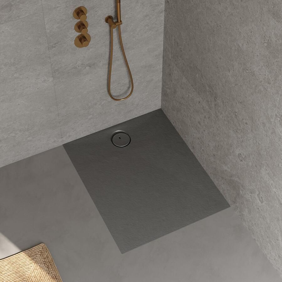 RIHO Douchebak NUVIA Purite 100x80x3 cm mat stone grey