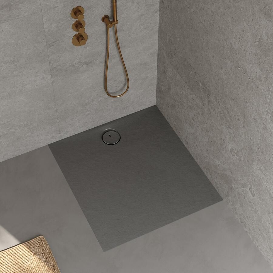 RIHO Douchebak NUVIA Purite 100x90x3 cm mat stone grey