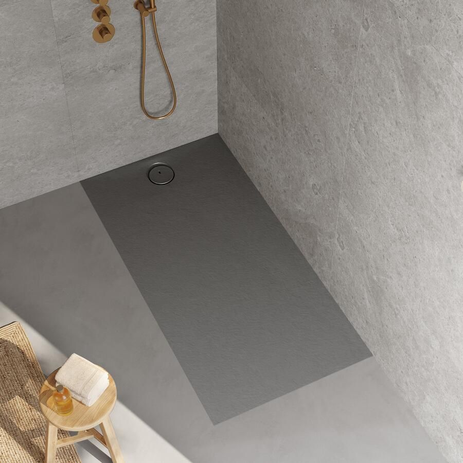 RIHO Douchebak NUVIA Purite 160x80x3 cm mat stone grey