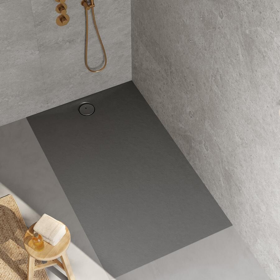 RIHO Douchebak NUVIA Purite 180x100x3 cm mat stone grey