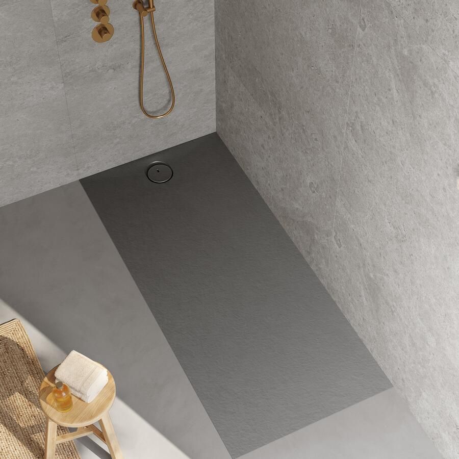 RIHO Douchebak NUVIA Purite 180x80x3 cm mat stone grey