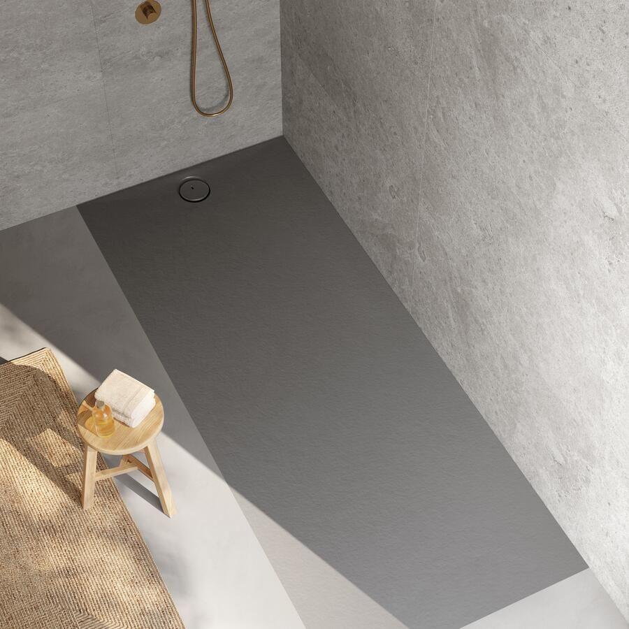 RIHO Douchebak NUVIA Purite 200x100x3 cm mat stone grey