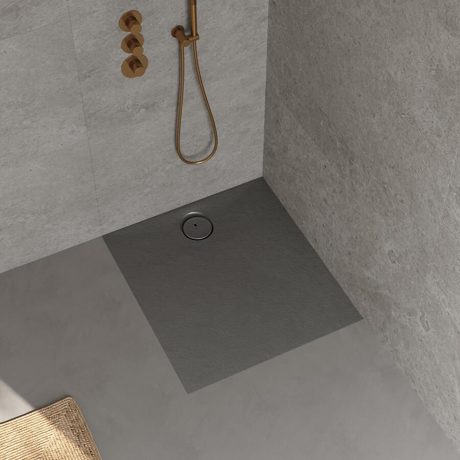 RIHO Douchebak NUVIA Purite 90x80x3 cm mat stone grey