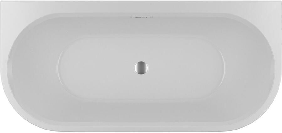 Riho Ligbad Halfvrijstaand Desire B2W Back to Wall 180x84x60 Acryl Mat Wit met Fall Overloop en LED Verlichting Incl. Sifon & Pootset