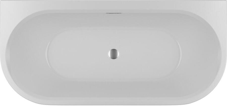 Riho Ligbad Halfvrijstaand Desire B2W Back To Wall 180x84x60 Acryl Mat Wit met Fall Overloop Incl. Sifon & Pootset