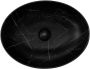 Riho Marmic Oval Waskom 52x39.5x13cm Keramiek Ovaal marmer mat zwart W031004M01 - Thumbnail 1