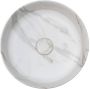 Riho Marmic Round Waskom 34.6x34.6x11.4cm Keramiek rond marmer mat wit W031005M00 - Thumbnail 1