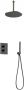 Salenzi Regendoucheset Inbouw Giro S Plafond Uitloop Gegalvaniseerd Messing Zwart Chroom 20 cm - Thumbnail 1