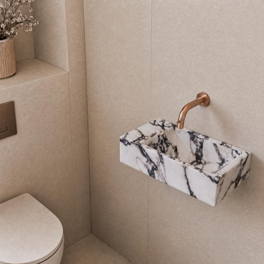 Boss & Wessing Douchebak BWS Naxos Stonelook SMC 90x90 Cm Mat Beige - Foto 2
