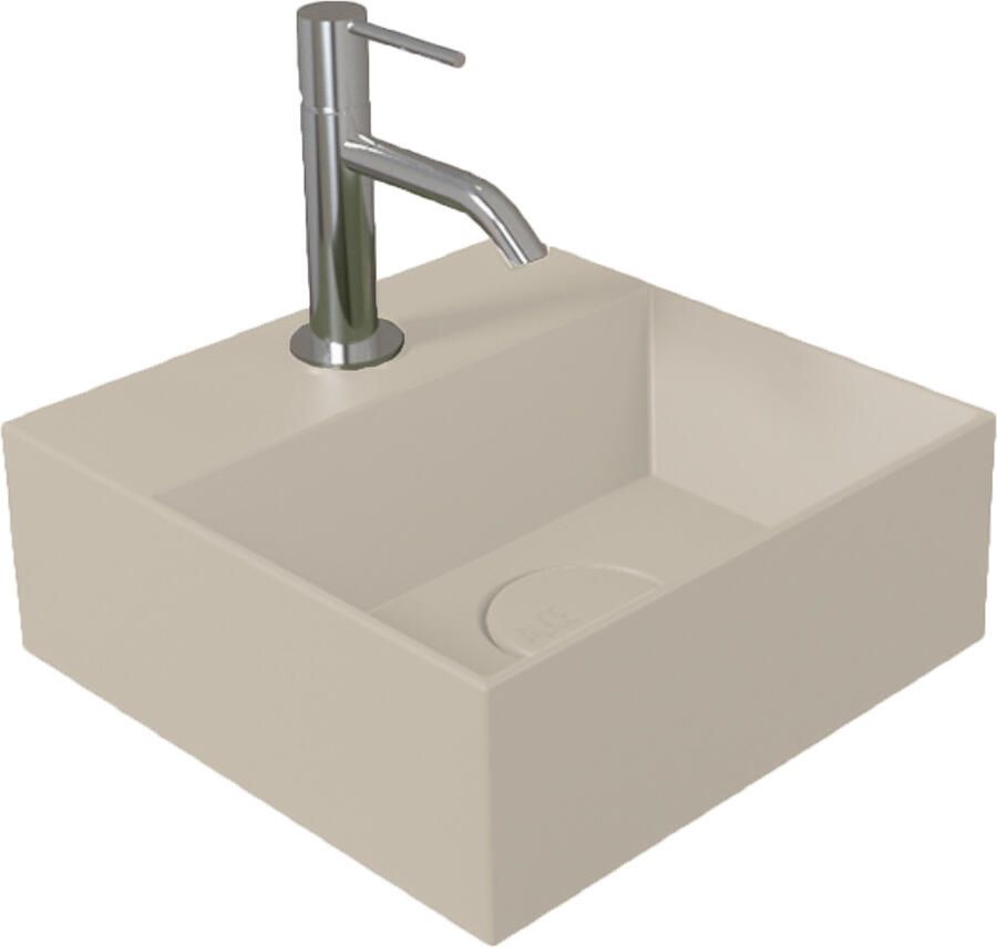 Salenzi Spy fontein 30x30 cm mat taupe (incl. bijpassende clickwaste)