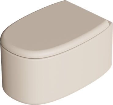 Salenzi Wandcloset Idilla 55 cm Keramiek Tornado Spoeling Mat Beige (excl. zitting)