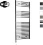 Sanicare Elektrische Radiator HWV Met Wifi 111 8x45 cm Chroom 435W Met Thermostaat Chroom Linksonder - Thumbnail 1