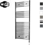 Sanicare Elektrische Radiator HWV Met Wifi 111 8x45 cm Chroom 435W Met Thermostaat Chroom Rechtsonder - Thumbnail 1