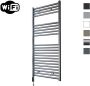 Sanicare Elektrische Radiator HWV Met Wifi 111 8x45 cm Gunmetal 596W Met Thermostaat Zwart Linksonder - Thumbnail 1