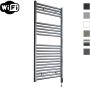 Sanicare Elektrische Radiator HWV Met Wifi 111 8x45 cm Gunmetal 596W Met Thermostaat Zwart Rechtsonder - Thumbnail 1