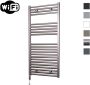 Sanicare Elektrische Radiator HWV Met Wifi 111 8x45 cm Inox Look 596W Met Thermostaat Chroom Linksonder - Thumbnail 1