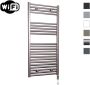 Sanicare Elektrische Radiator HWV Met Wifi 111 8x45 cm Inox Look 596W Met Thermostaat Chroom Rechtsonder - Thumbnail 1