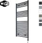 Sanicare Elektrische Radiator HWV Met Wifi 111 8x45 cm Mat Zwart 596W Met Thermostaat Zwart Rechtsonder - Thumbnail 1