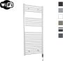 Sanicare Elektrische Radiator HWV Met Wifi 111 8x45 cm Wit 596W Met Thermostaat Chroom Rechtsonder - Thumbnail 1