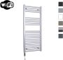 Sanicare Elektrische Radiator HWV Met Wifi 111 8x45 cm Zilver Grijs 596W Met Thermostaat Chroom Linksonder - Thumbnail 1