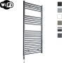 Sanicare Elektrische Radiator HWV Met Wifi 111 8x60 cm Gunmetal 730W Met Thermostaat Chroom Linksonder - Thumbnail 1