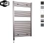 Sanicare Elektrische Radiator HWV Met Wifi 111 8x60 cm Inox Look 730W Met Thermostaat Zwart Linksonder - Thumbnail 1